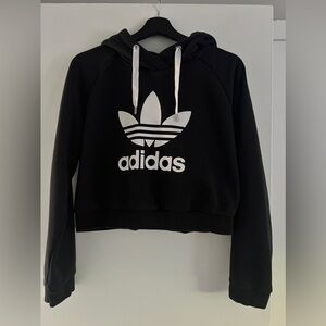 Adidas Originals Trefoil Logo Cropped Hoodie